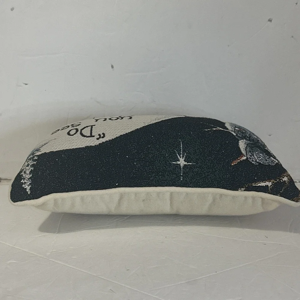 Vintage Tapestry Throw Pillow Decorative Cushion Do You See What I See Signed